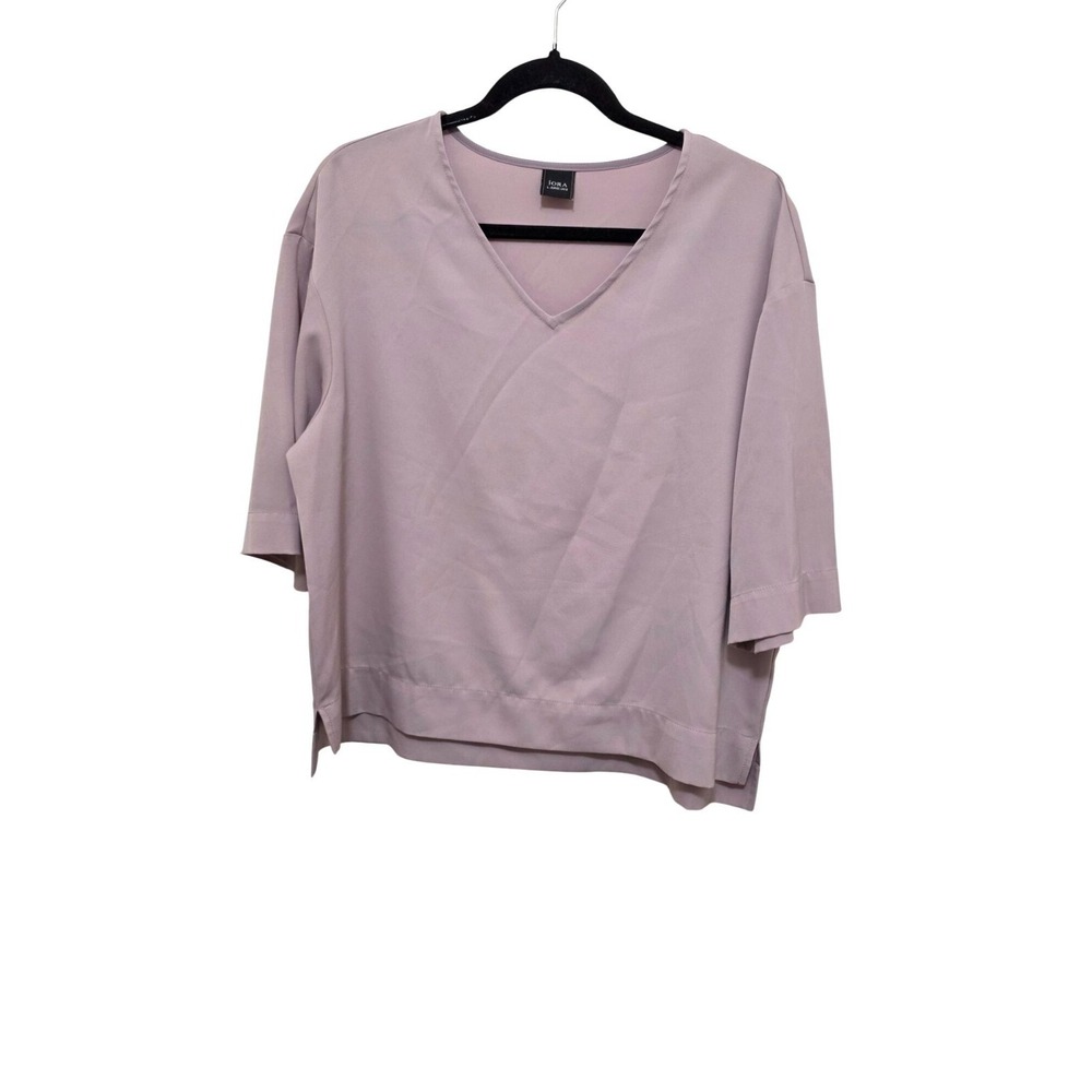 Iora Womens V-Neck Mauve Blouse L UK12 EUR40 Lightweight & Stylish